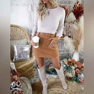 NWT Bibi Long Sleeve Crop Top